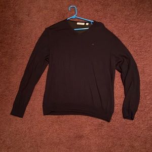Mens Calvin Klein Italian Merino Wool Sweater Large Black